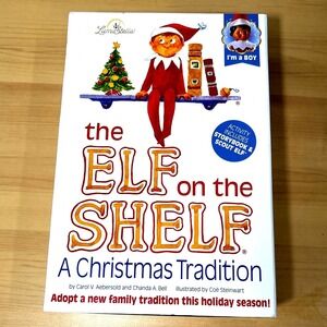 Elf on the Shelf A Christmas Tradition Boy Brown Eye Dark Skin Book Set EOTBOYD3